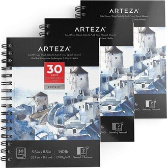 Arteza Watercolor Paper Pad, Spiral-Bound, Heavyweight Paper, 5.5