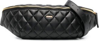 Quilted Faux-Leather Belt Bag