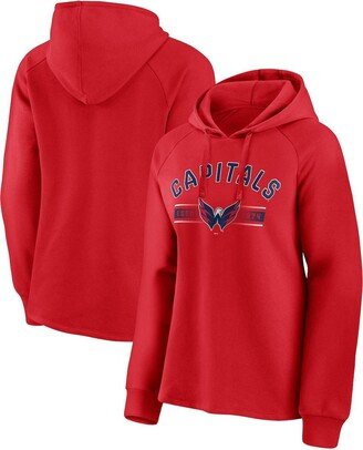 Women's Branded Red Washington Capitals Perfect Play Raglan Pullover Hoodie