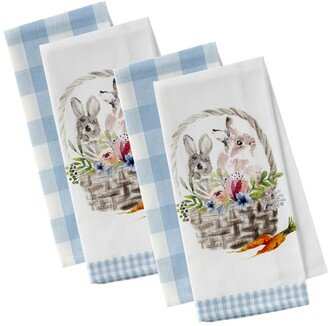 Design Import Easter Bunny Basics Dishtowel, Set of 4