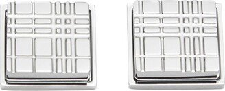 Palladium-Plated Check Square Cufflinks