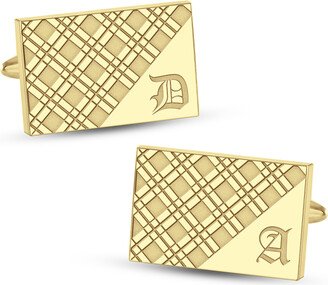 Men's Engravable Plaid Cuff Links (2 Initials)