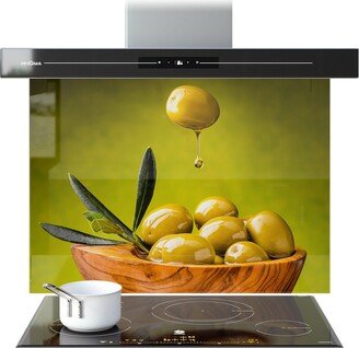 Bowl Of Olives Glass Splashback, Kitchen Wall Panel By Prizma Prints