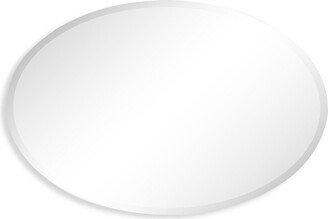 Frameless Beveled Oval Wall Mirror