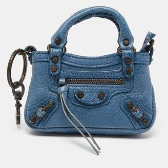Blue Leather City Bag Charm