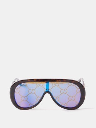 Oversized Aviator Mask Acetate Sunglasses