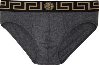 Gray Greca Border Briefs