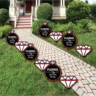 Big Dot Of Happiness Flannel Fling Before the Ring - Ring Lawn Decor - Outdoor Party Yard Decor 10 Pc