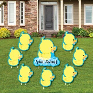 Big Dot Of Happiness Ducky Duck - Outdoor Lawn Decor - Baby Shower or Birthday Yard Signs - Set of 8