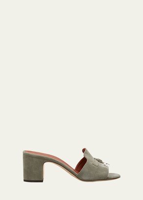 Suede Charm Slide Mules