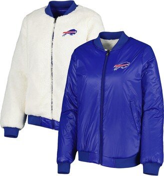 Women's G-iii 4Her by Carl Banks Oatmeal, Royal Buffalo Bills Switchback Reversible Full-Zip Jacket - Oatmeal, Royal