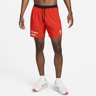 Men's Dri-FIT Stride Kipchoge 7 Brief-Lined Running Shorts in Red