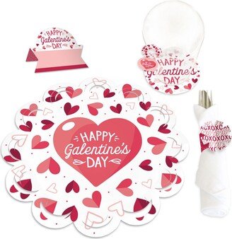 Big Dot Of Happiness Happy Galentine's Day Party - Paper Charger & Table Decor Chargerific Kit for 8