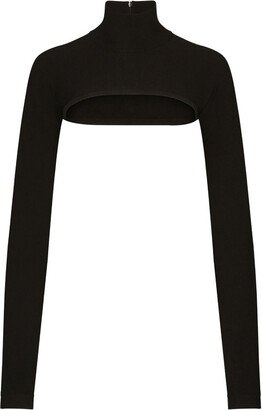 Cropped high-neck top