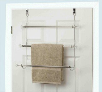 3 Tier Chrome Plated Steel Over the Door Towel Rack