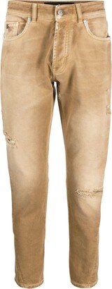 Riddix distressed-finish tapered-leg jeans