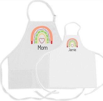 Personalized Rainbow Apron, Grandma & Grandchild Matching Aprons, Baking Bib Nana Mommy Me Apron Set, Mother's Day Gift