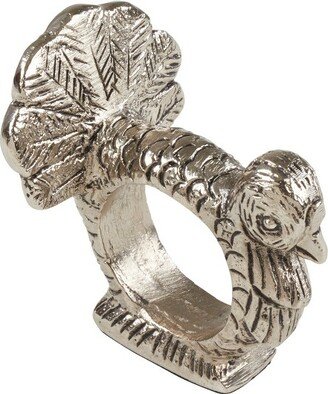 Saro Lifestyle Turkey Napkin Ring, Silver (Set of 4)