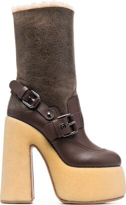 Sella platform leather boots