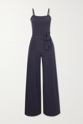 Alba Belted Stretch-jersey Jumpsuit - Blue