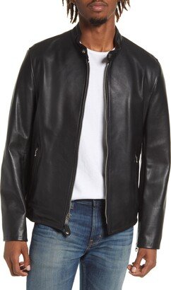 Café Racer Slim Fit Cowhide Leather Jacket