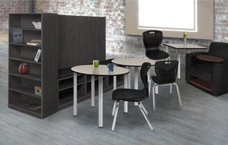 Kee 36 Round Slim Table - Beige/ Black