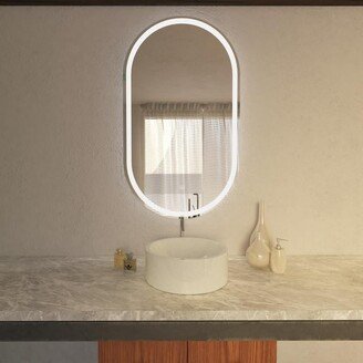 Arpella Grace Oval Frameless LED Mirror with Memory Dimmer and Defogger