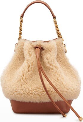 Emmanuelle Small Shearling Bucket Bag