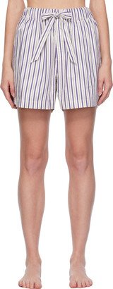 White & Purple Drawstring Pyjama Shorts