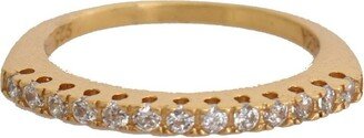 Nialaya Gold Authentic Womens Clear CZ Gold 925 Silver Ring