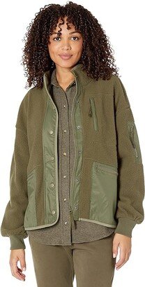 MWL (Re)sourced Sherpa Snap-Front Jacket (Kale) Women's Clothing