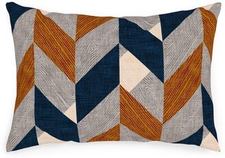 Outdoor Pillows: Parquetry - Neutral Outdoor Pillow, 14X20, Single Sided, Orange