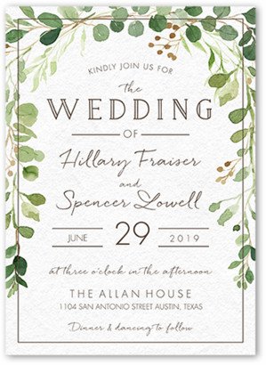 Wedding Invitations: Botanical Union Wedding Invitation, Beige, 5X7, Standard Smooth Cardstock, Square