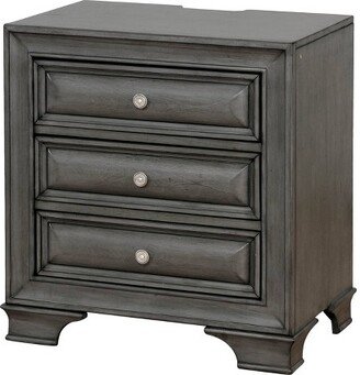 Rowland 3 Drawers Nightstand with USB Ports Gray - HOMES: Inside + Out