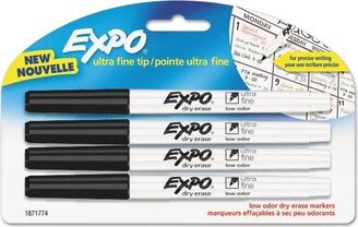 EXPO Low-Odor Dry-Erase Marker Ultra Fine Point Black 4/Pack 1871774