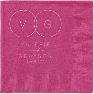 Wedding Napkins: Refined Rings Napkin, Pink, Magenta