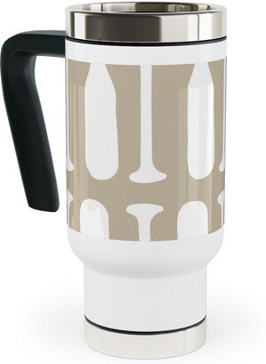 Travel Mugs: Nautical Boat Oars/Paddles - Neutral Beige Travel Mug With Handle, 17Oz, Beige