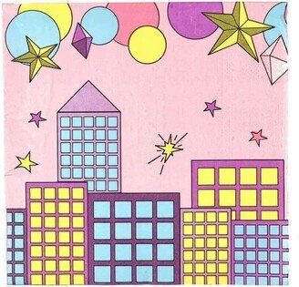 Anna + Pookie Pink Super Hero Disposable Paper Party Napkins 20 Ct.