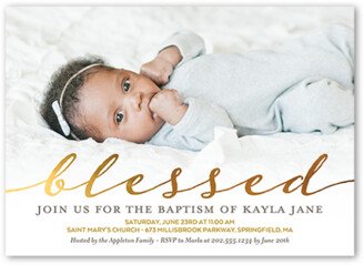 Baptism Invitations: Delightful Christening Baptism Invitation, White, Standard Smooth Cardstock, Square