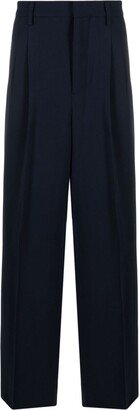 Pleated Wide-Leg Trousers-AI