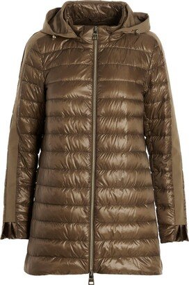 Hooded Zipped Down Jacket