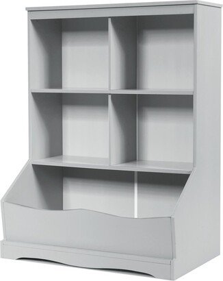 3-Tier Children's Multi-Functional Bookcase Toy Storage Bin Floor Cabinet Grey