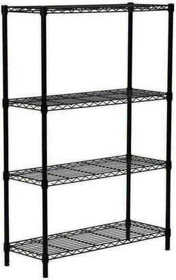 Juggernaut Storage 36 x 54 4-Tier Freestanding Home Organization Shelving Unit w/ Adjustable Shelves for Warehouse, Laundry Room, & Garage, Black