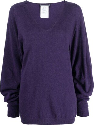 V-neck rib-trimmed jumper-AA