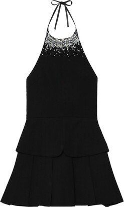 Bead-Embellished Halterneck Minidress