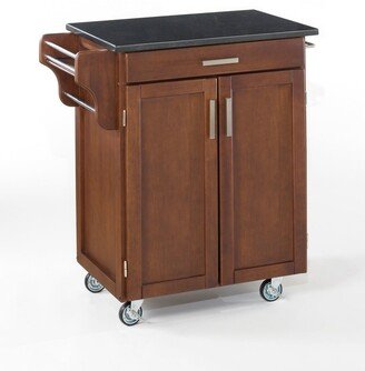 Cuisine Cart Cherry Finish Granite Top