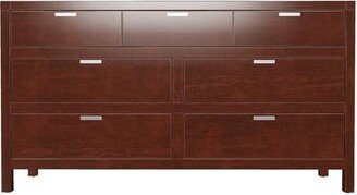 63 Brown Solid Wood Seven Drawer Double Dresser