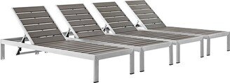 Shore Set Of 4 Outdoor Patio Chaise Loungers