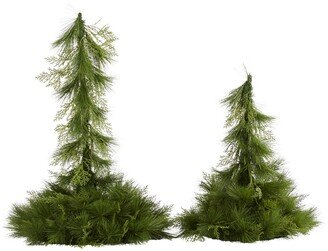 Table Top or Hanging Artificial Christmas Decor, Set of 2