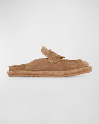 Bell Suede Ring Loafer Mules